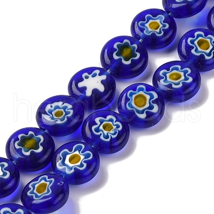 Handmade Millefiori Lampwork Beads Strands LAMP-G164-04E-1