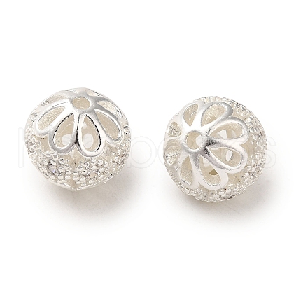 Rack Plating Brass Pave Cubic Zirconia Beads KK-M285-32A-S-1