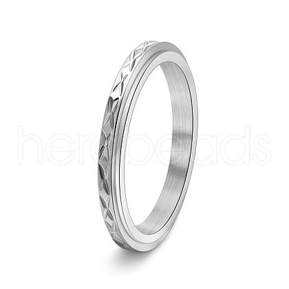 Stainless Steel Rotatable Finger Ring for Women Men PW-WG3B7F0-03-1