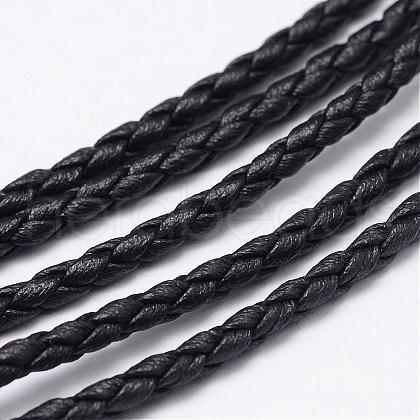 Braided PU Imitation Leather Cord LC-N009-01-4mm-1