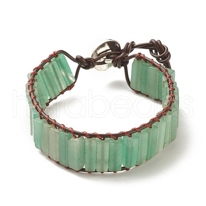 Natural Green Aventurine Rectangle Beaded Bracelet BJEW-JB08198-03-1