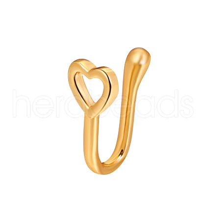 Heart Brass Clip-on Nose Septum Rings WG32032-18-1