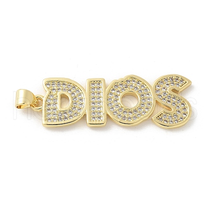 Brass Micro Pave Cubic Zirconia Pendants KK-P294-33G-1