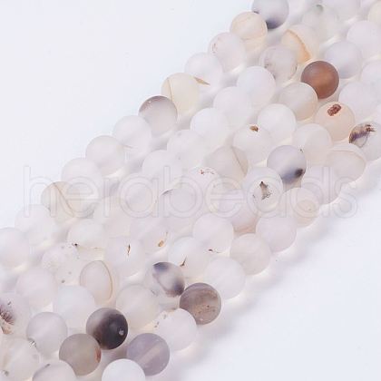 Natural Agate Beads Strands G-J376-07-6mm-1