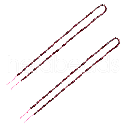 FIBLOOM 2 Strands Natural Garnet Beads Strands G-FI0001-04-1