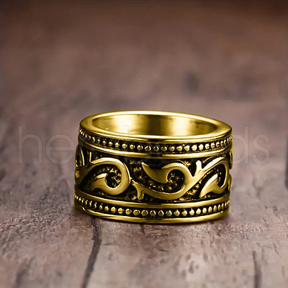 Vintage Totem Stainless Steel Wide Finger Rings for Men FS-WG9BFEA-03-1