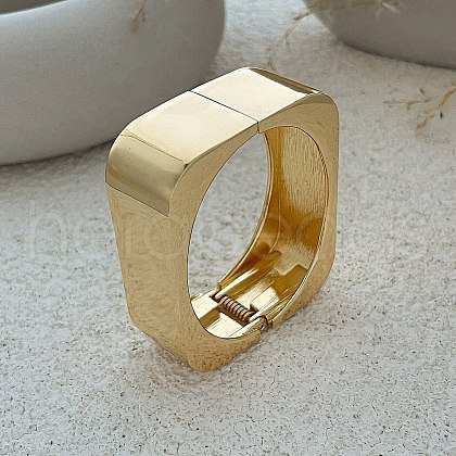 Alloy Cuff Geometric Hinged Bangles for Women BJEW-V002-05G-1