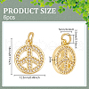 BENECREAT Brass Micro Pave Clear Cubic Zirconia Pendants KK-BC0013-89-2