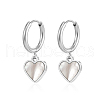 Stylish Heart Stainless Steel Hoop Earrings CL8045-1-2