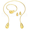 Teardrop Alloy Cuff Bangles & Stud Earrings & Choker Sets FS-WGA2D99-01-2