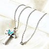 304 Stainless Steel Enamel Butterfly Cross Pendant Urn Ashes Necklaces NJEW-K393-03P-3