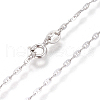 Anti-Tarnish Rhodium Plated 925 Sterling Silver Mariner Link Chain Necklaces STER-L059-10P-3