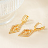 Elegant Geometric Star with Rhombus Brass Clear Cubic Zirconia Hoop Earrings GT0537-1-2