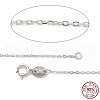 Anti-Tarnish Trendy Unisex Rhodium Plated 925 Sterling Silver Cable Chains Necklaces STER-M034-A-07-5