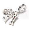 Rack Plating Alloy Crystal Rhinestone European Dangle Charms PALLOY-S189-20P-2