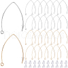 SOFPLATE 40Pcs 2 Colors 304 Stainless Steel Earring Hooks STAS-SP0001-41-1