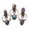 Natural Amethyst & Labradorite Big Pendants G-A227-05R-1