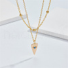 Evil Eye Heart Alloy Indicolite Rhinestone Pendant Double Layer Necklaces for Women FS-WGF5420-01-2