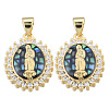 Brass Micro Pave Clear Cubic Zirconia Pendants KK-N227-92F-2