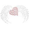 Heart with Wing Glitter Hotfix Rhinestone DIY-WH0301-41-1