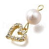 Brass Micro Pave Cubic Zirconia Pendants KK-B132-05G-2