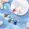 Starfish Synthetic Turquoise Pendant Decoration HJEW-TA00345-1