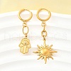 Sun & Palm 304 Stainless Steel Micro Pave Clear Cubic Zirconia Hoop Earrings EJEW-B140-09G-1