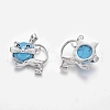 Synthetic Turquoise Kitten Pendants G-J386-C03-2