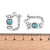 Synthetic Turquoise & Alloy Pendants PALLOY-H146-01AS-U-3