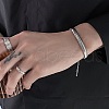 304 Stainless Steel Snake Chain Bracelets for Women BJEW-M096-03P-1