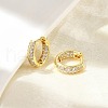 Brass Micro Pave Clear Cubic Zirconia Hoop Earrings EJEW-D311-101G-2