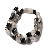 Natural Black Tourmalinated Quartz Beads Strands G-C109-A01-02-3