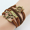 PU Leather & Hemp Cord Multi-strand Bracelets WG4AB3D-12-1
