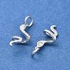 925 Sterling Silver Micro Pave Clear Cubic Zirconia Snake Pendants STER-D302-06S-2
