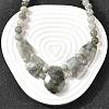 Natural Labradorite Faceted Bib Graduated Beaded Necklaces for Women NJEW-B128-01P-1