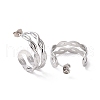 Non-Tarnish 304 Stainless Steel Double Layer C-shape Stud Earrings EJEW-G326-01P-2