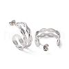 304 Stainless Steel Double Layer C-shape Stud Earrings EJEW-G326-01P-2