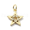 Brass Micro Pave Clear Cubic Zirconia Charms KK-H475-59G-01-1