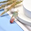Natural Dyed Quartz Bead Pointed Pendants PALLOY-JF00921-4