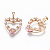 Brass Micro Cubic Zirconia Pendants KK-N235-026C-2
