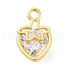 Brass Micro Pave Cubic Zirconia Charms KK-A240-01G-1