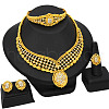 Alloy Crystal Rhinestone Bracelets & Earrings & Necklaces & Rings Sets FS-WG33E51-01-1