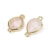 Natural Rose Quartz Faceted Connector Charms G-L514-048P-10-2