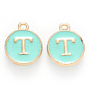 Golden Plated Alloy Enamel Charms ENAM-S118-05T-1