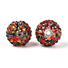 Autumn Theme Resin Rhinestone Round Beads OACR-N145-02-2