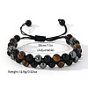 Natural Tiger Eye & Obsidian & Synthetic Hematite Round Beads Braided Bead Bracelets SQ0570-4