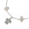 Natural Fluorite Chip Bead Chain Anklets AJEW-AN00671-04-3