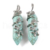 Natural & Synthetic Mixed Gemstone Double Terminal Pointed Pendants G-C144-03P-2