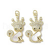 Brass Micro Pave Cubic Zirconia Pendants KK-G485-20A-G-1