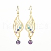 Natural Mixed Gemstone Beaded Dangle Earrings EJEW-TA00384-02-1